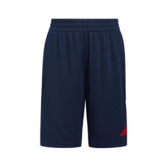 Adidas Big Boys Drawstring Shorts Gradient Bold 3-Stripe AER Navy with Red Sz M - Picture 1 of 4
